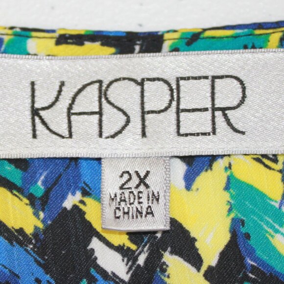 #352 Kasper Multicolored Dressy Tank Size 2X - Picture 7 of 8